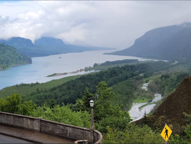Panoramic Columbia River Gorge view from Vista House